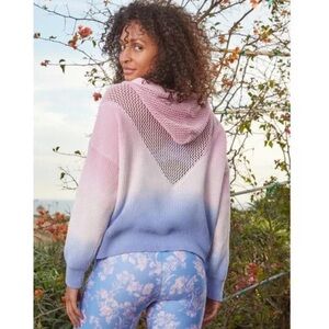 NWT Spiritual Gangster Hoodie Sweater Large Pink Blue Meshed Up Ombre MSRP $148